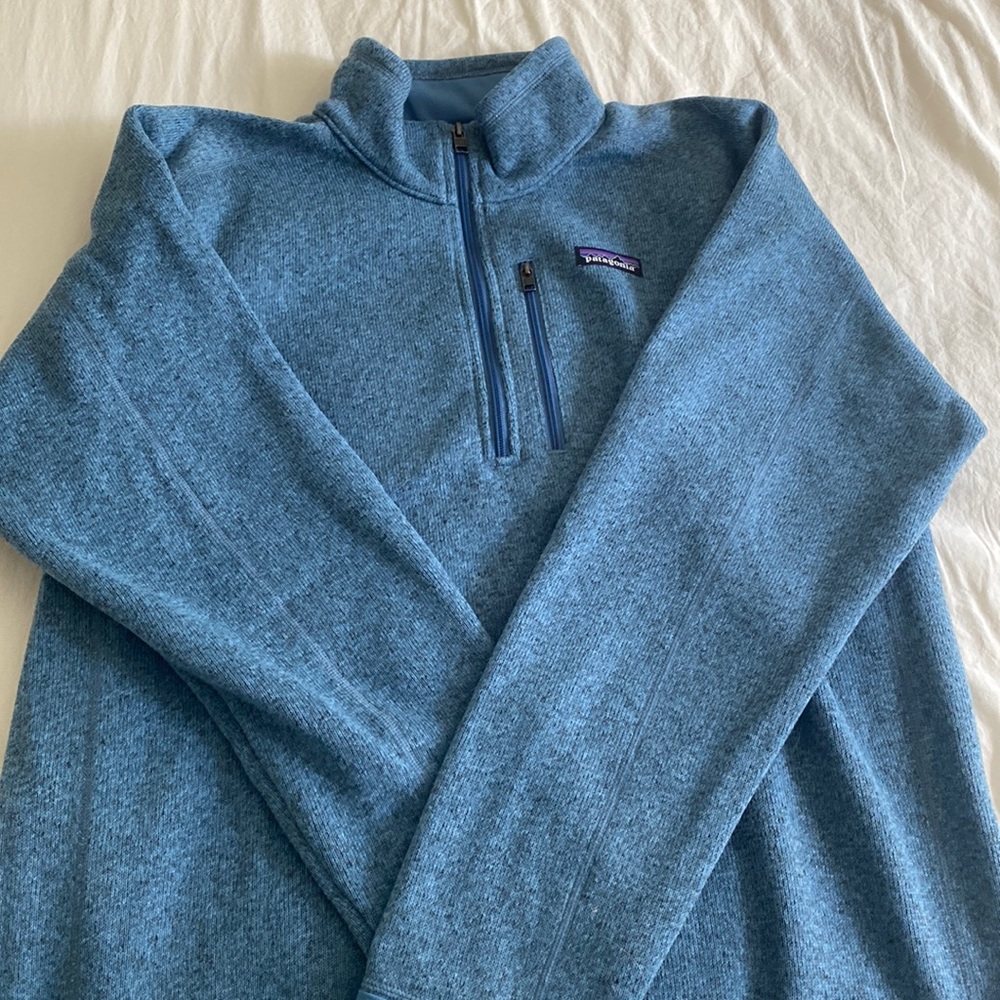 Blue Patagonia quarter zip size Large